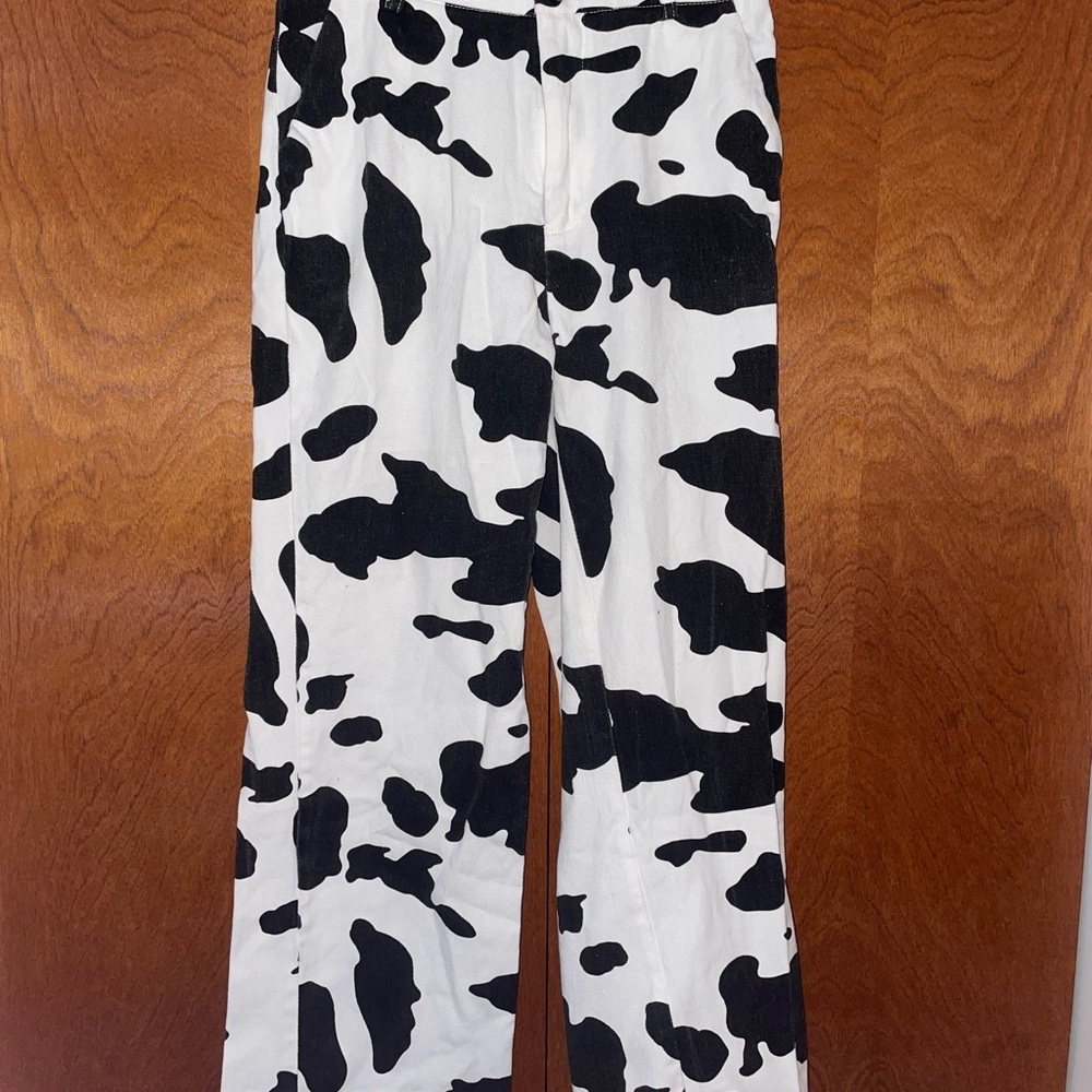 SHEIN Monochrome Animal Print Trousers